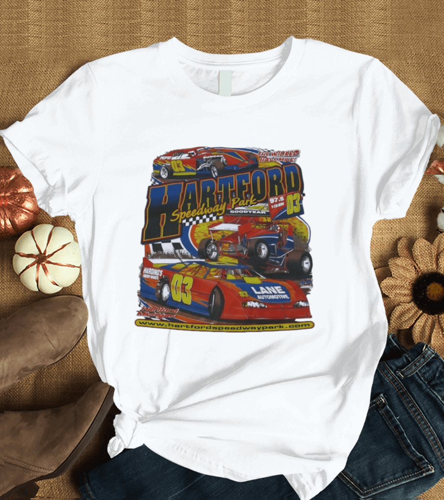 Hartford Speedway Park The Wicked Half Mile Lane Automotive Racing 03 T-Shirt