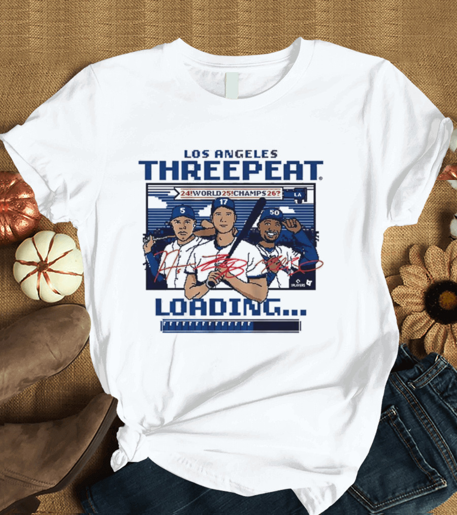 Los Angeles Threepeat World Champs Home Runs Loading T-Shirt