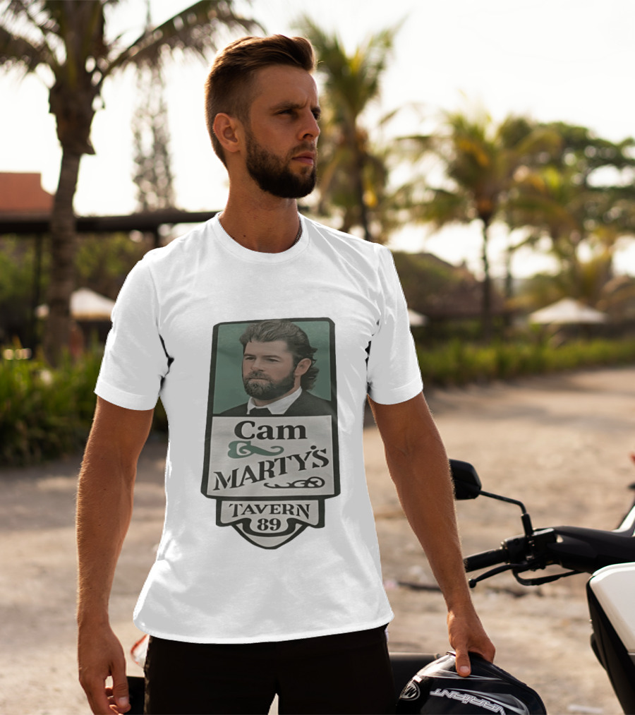 Cam Marty's Tavern 89 Retro Style With Bearded Man T-Shirt