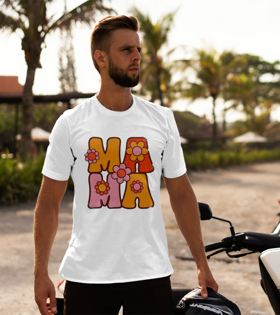 Mama Flower Power Retro Mother's Day Vintage Florals T-Shirt