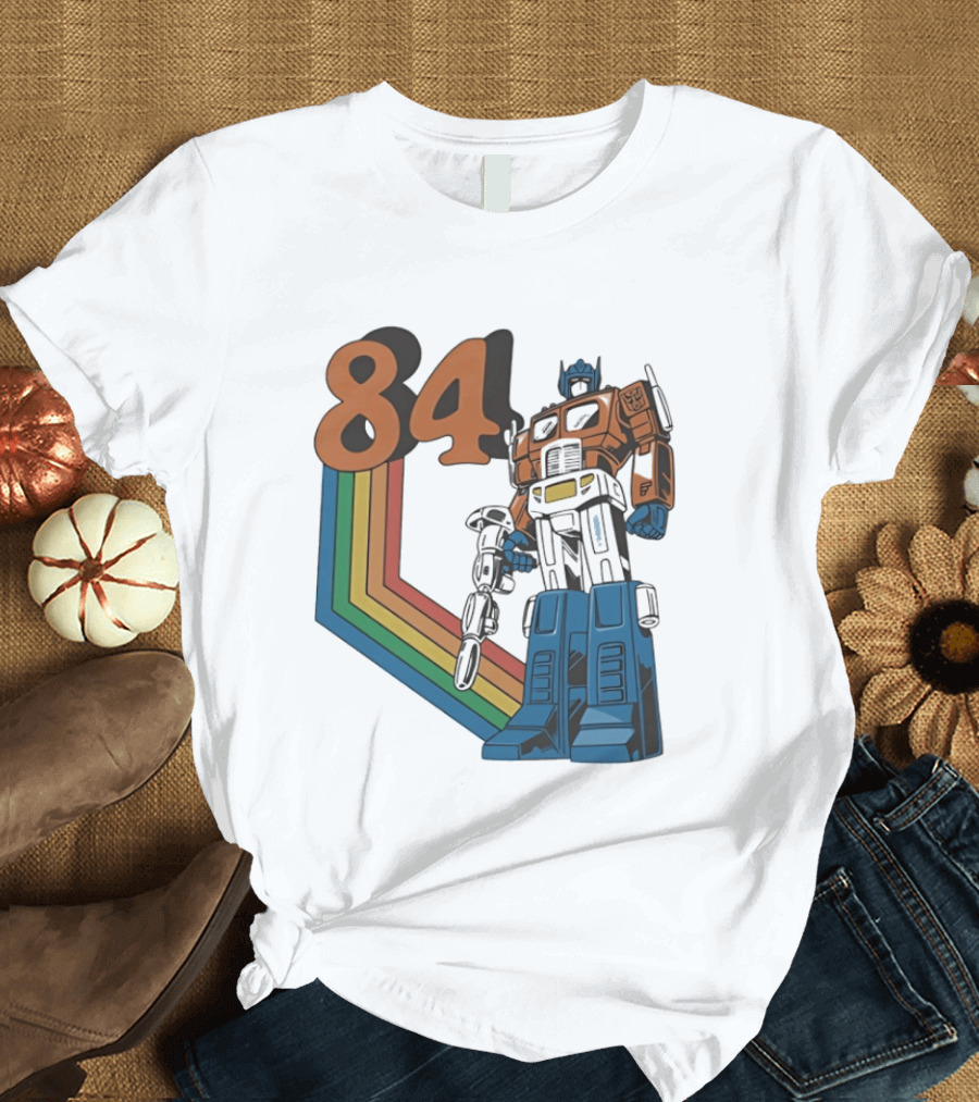 Optimus Prime 84 Retro Transformers Rainbow T-Shirt