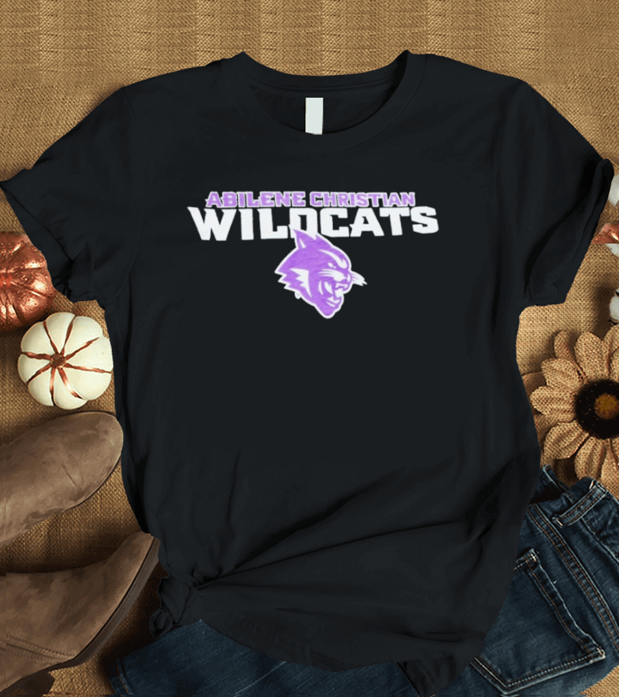 Abilene Christian Wildcats Purple Wildcat Head T-Shirt