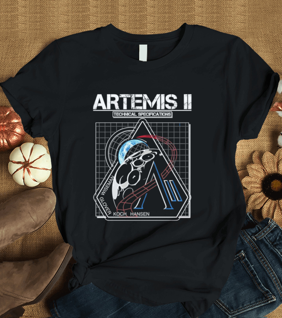 Artemis II NASA Mission Patch Wiseman Glover Koch Hansen T-Shirt
