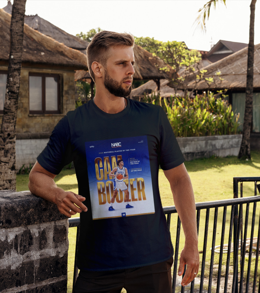 Duke Basketball Cameron Boozer 2026 National Player Pete Newell Big Man Freshman Of The Year T-Shirt