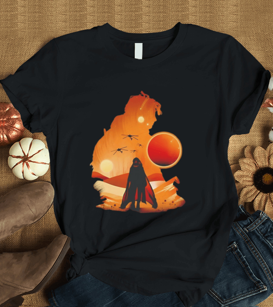 Dune The Final Sand Battle Epic Desert Scene With Hero And Sun T-Shirt