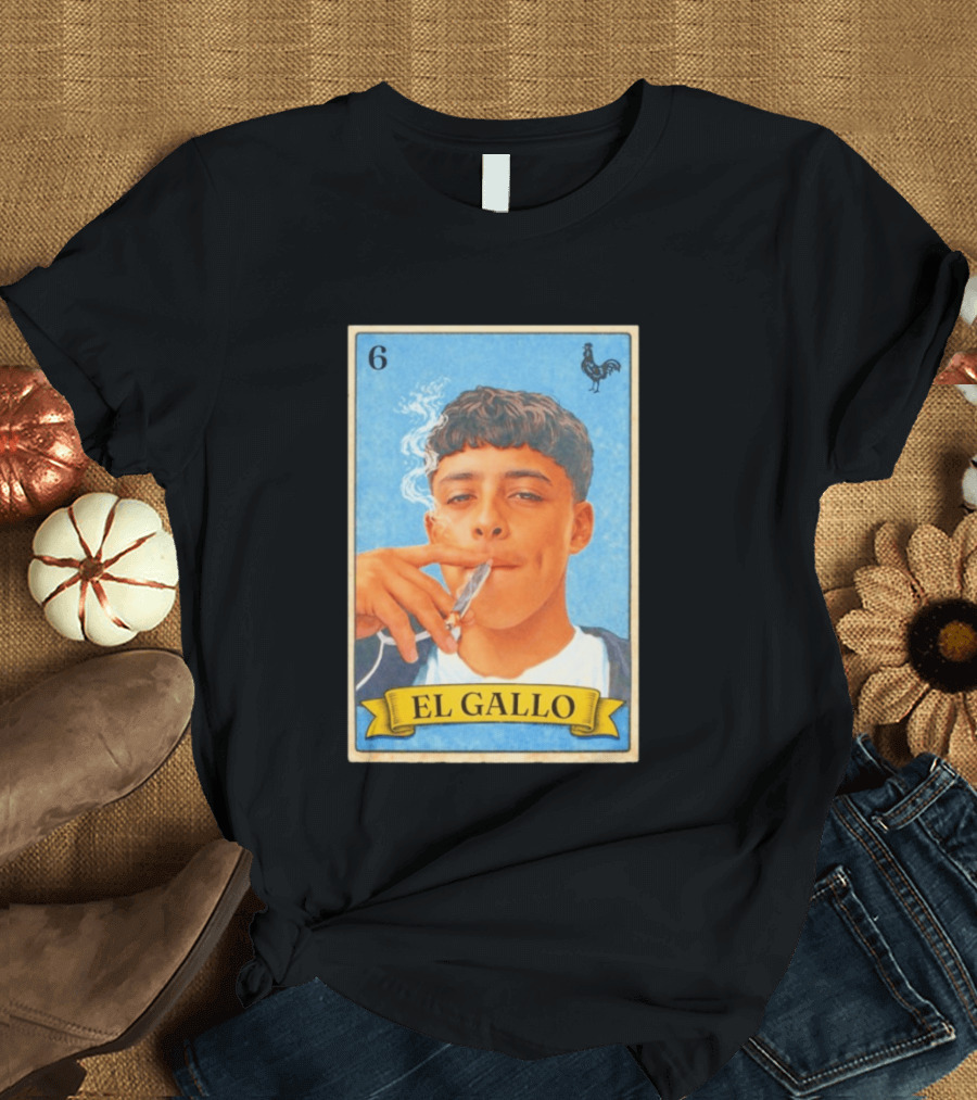 El Gallo Smoking Card 6 Rooster T-Shirt