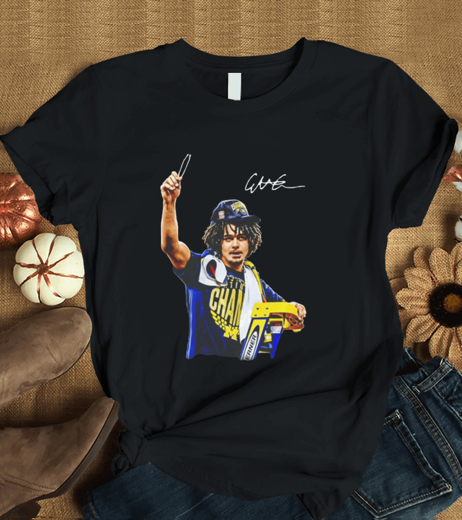 Elliot Cadeau Michigan Wolverines Natty Champ Victory Celebration T-Shirt