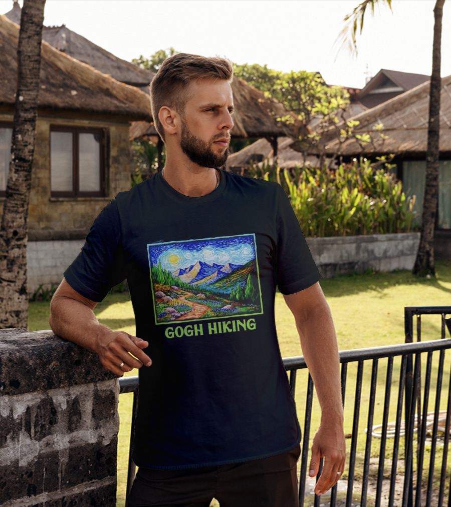 Van Gogh Starry Night Hiking Adventure T-Shirt
