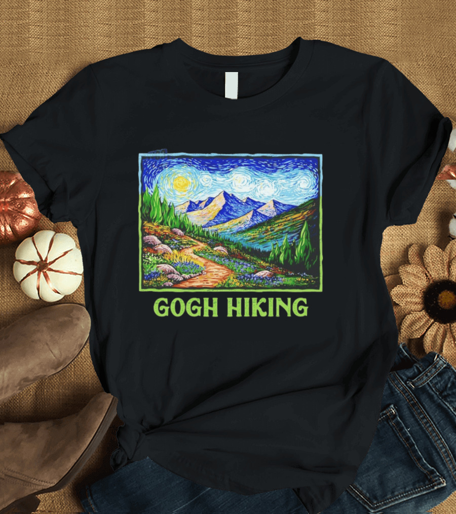 Van Gogh Starry Night Hiking Adventure T-Shirt