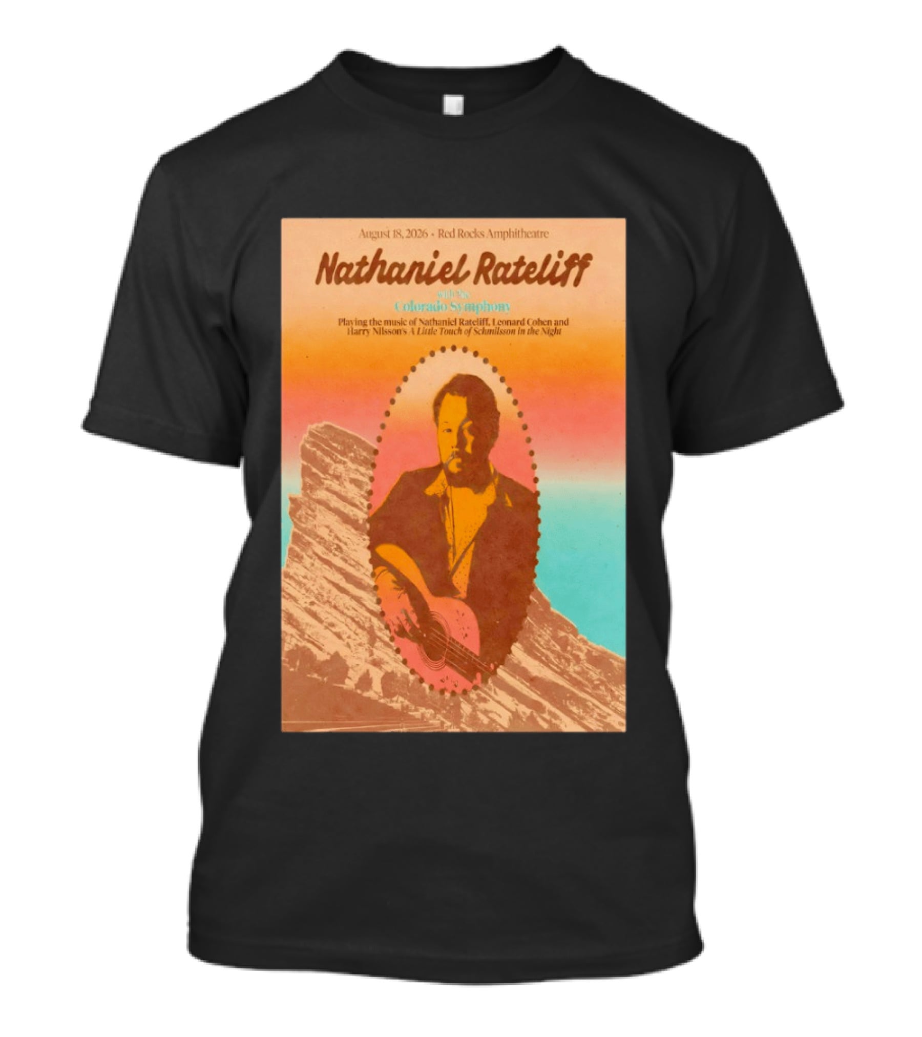 Nathaniel Rateliff Concert Red Rocks 2026 With Colorado Symphony T-Shirt