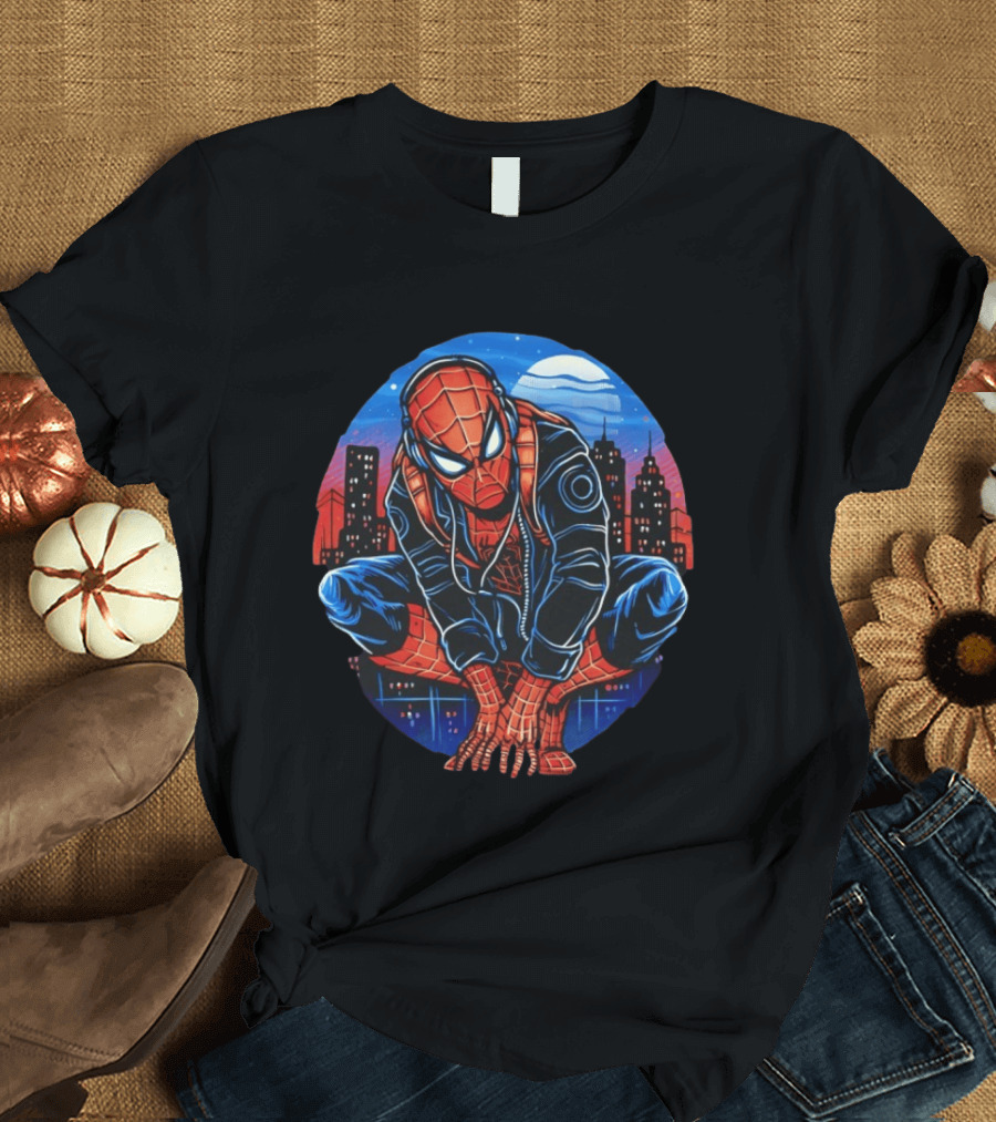 Spider Man Big City Crawler Nighttime Urban Adventure T-Shirt