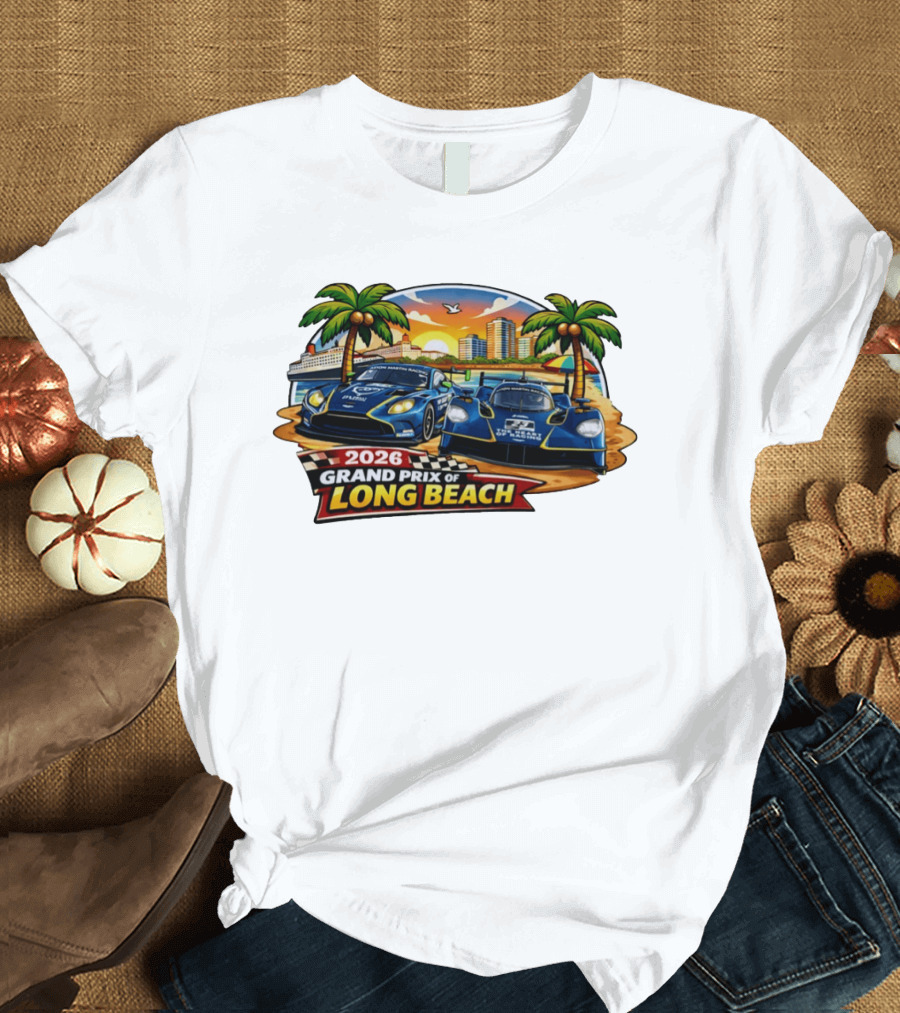 2026 Aston Martin Racing Valkyrie Grand Prix Of Long Beach Sunset Scene T-Shirt