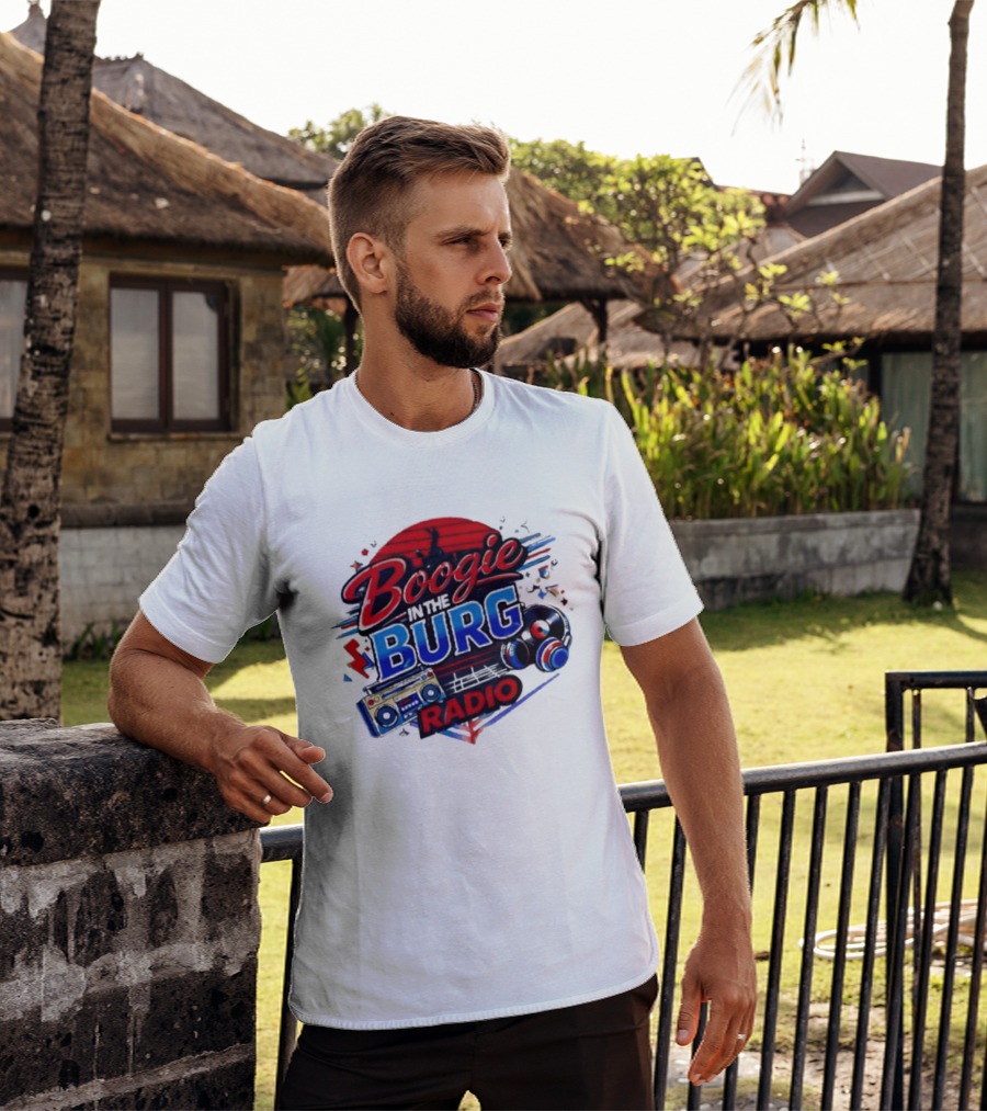 Boogie In The Burg Radio Music Headphones Boombox Dance T-Shirt