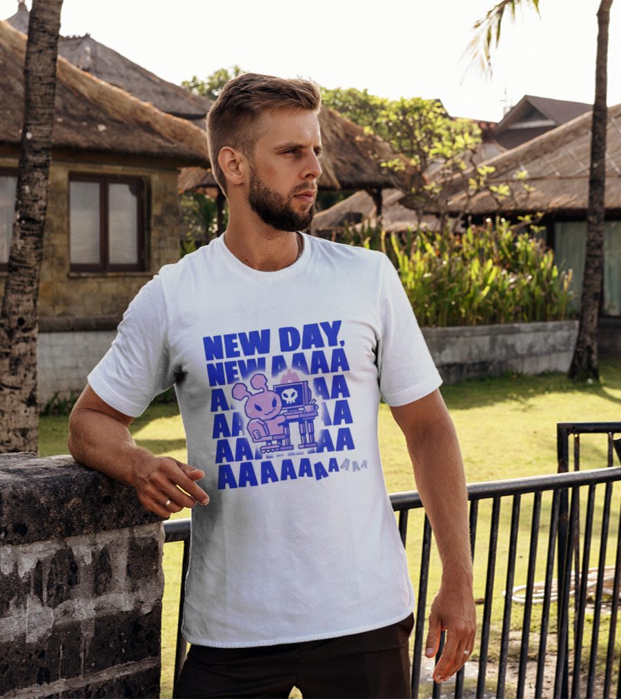 New Day New AAAAA Bunny Computer Screen T-Shirt