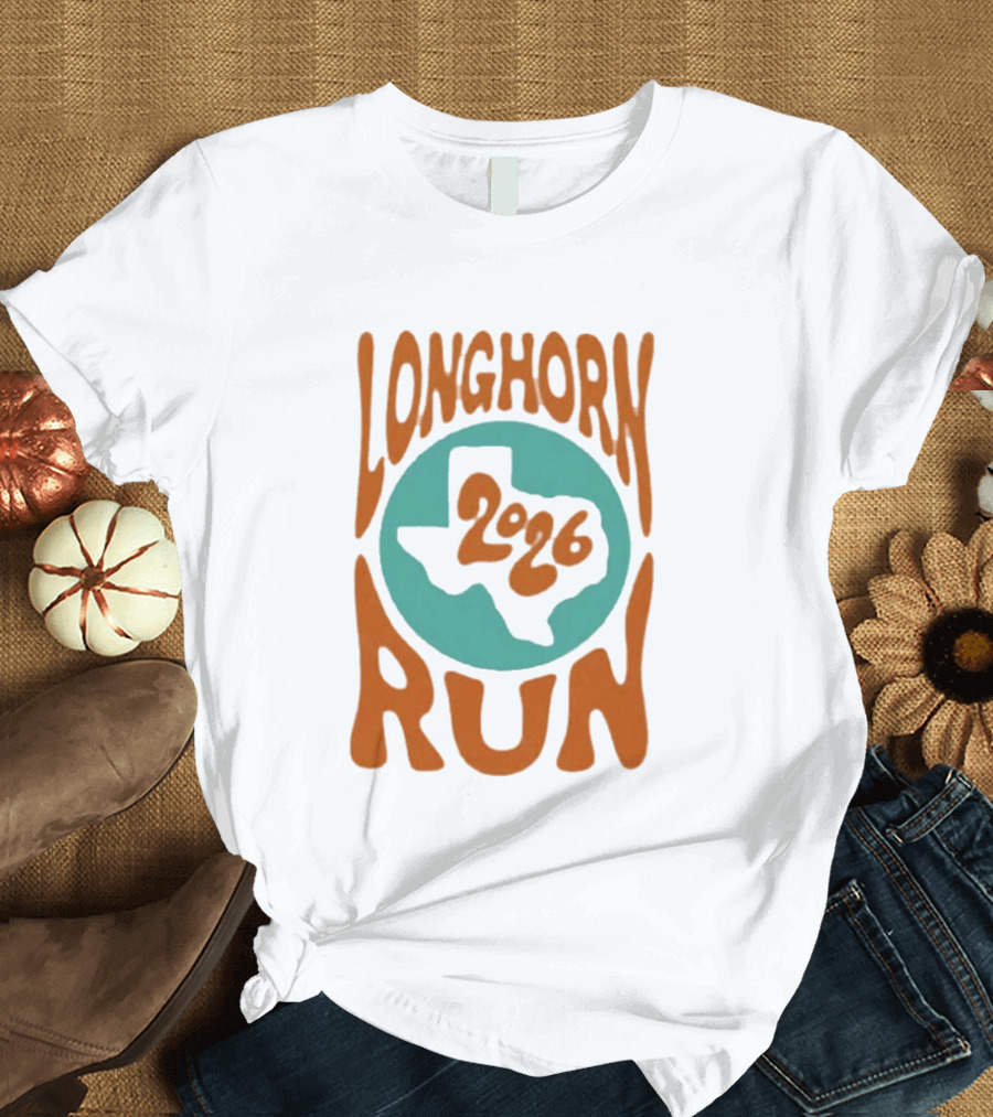 Texas Longhorn Run 2026 Event Logo With State T-Shirt