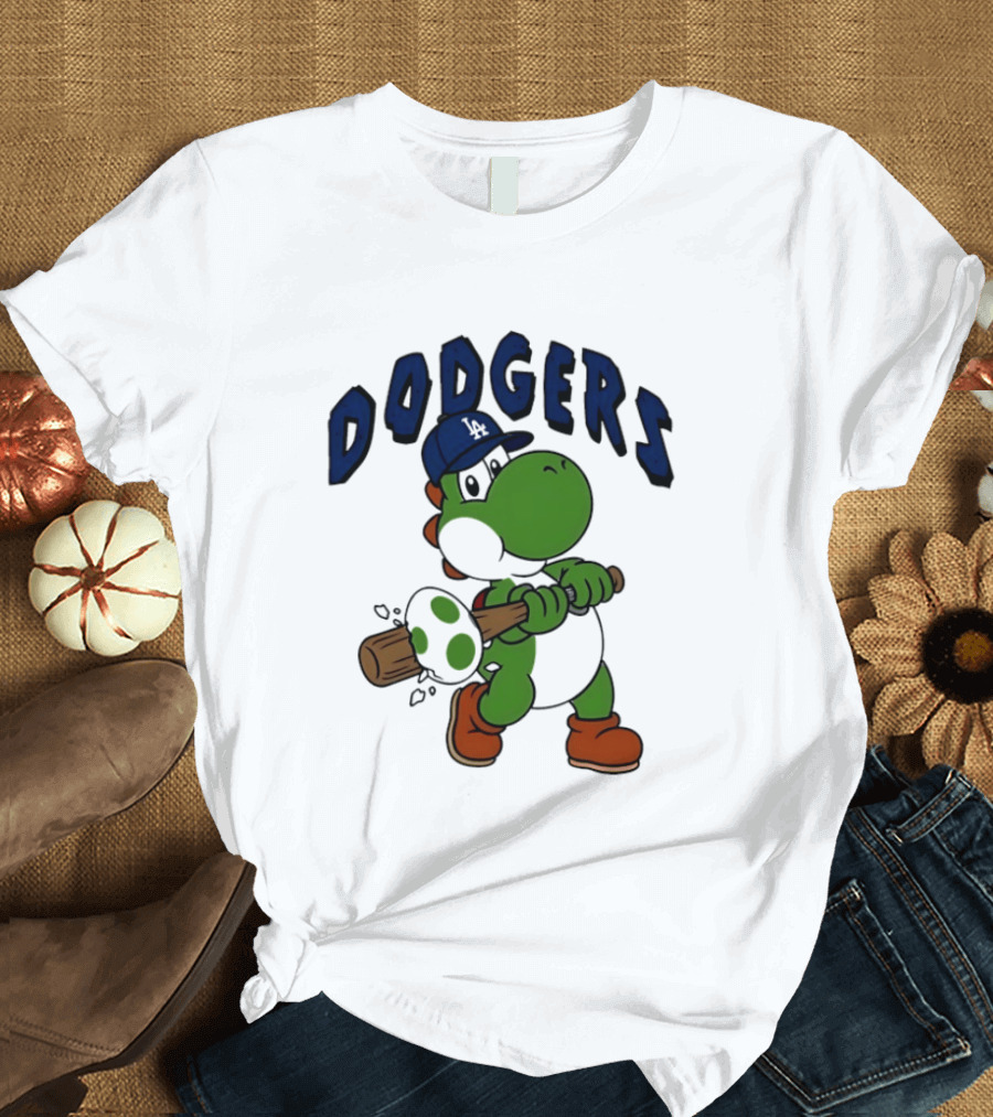 Los Angeles Dodgers Yoshi Baseball Batting Egg T-Shirt