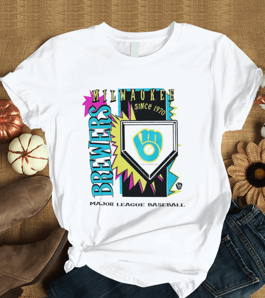 Milwaukee Brewers Major League Baseball Cooperstown Neon Since 1970 T-Shirt