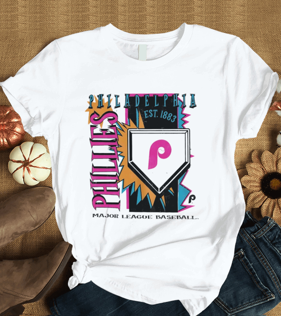 Philadelphia Phillies Major League Baseball Cooperstown Neon Field Est 1883 T-Shirt