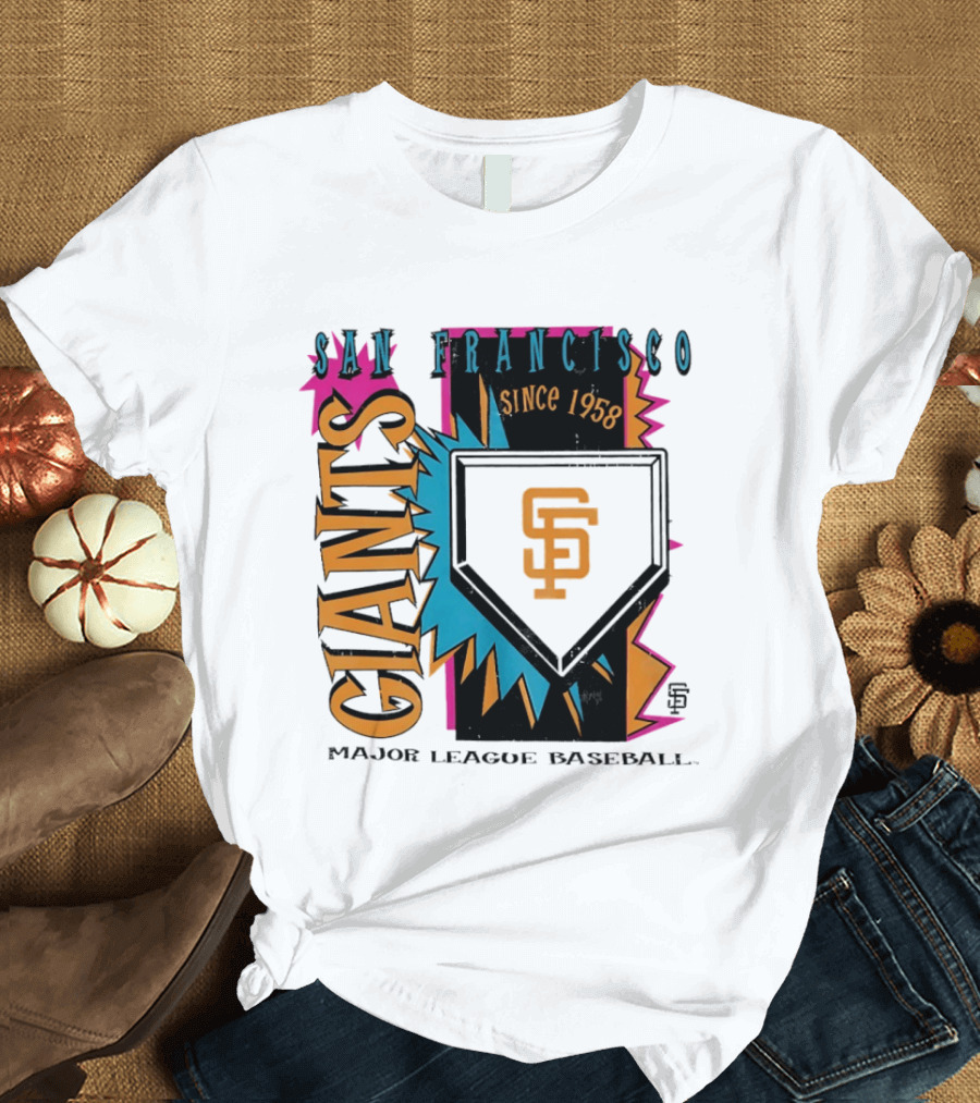 San Francisco Giants Major League Baseball Since 1958 Neon Cooperstown Field Shock T-Shirt