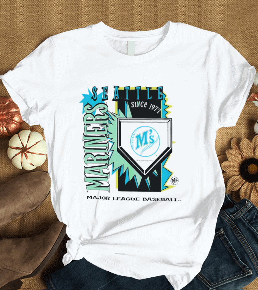Seattle Mariners Cooperstown Neon Field Major League Baseball Since 1977 T-Shirt