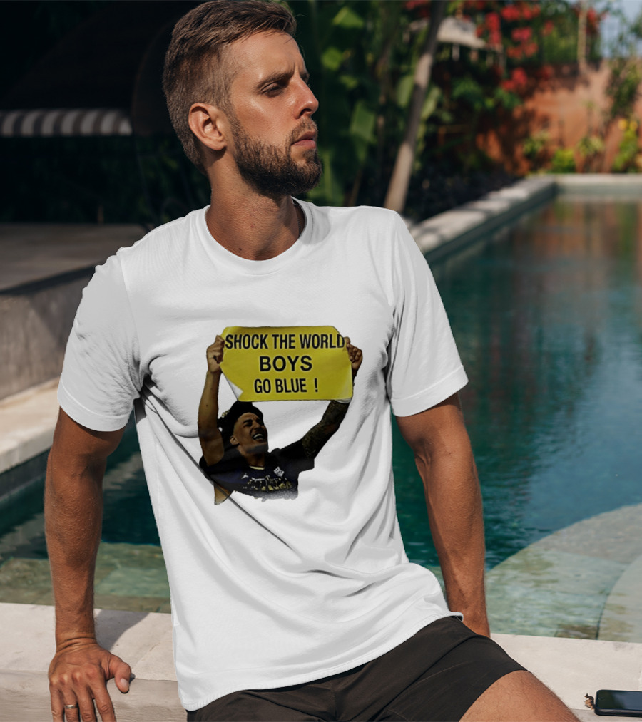 Shock The World Boys Go Blue Michigan Wolverines Basketball 2026 T-Shirt