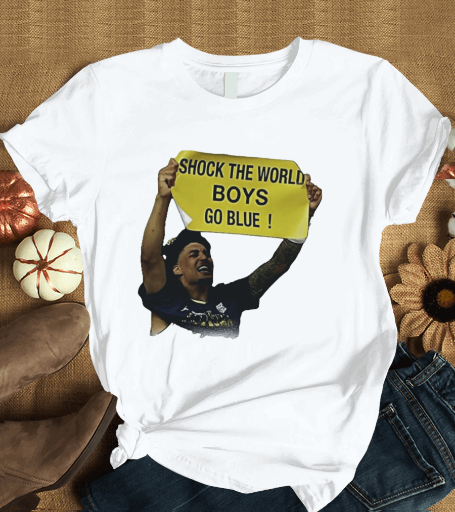 Shock The World Boys Go Blue Michigan Wolverines Basketball 2026 T-Shirt