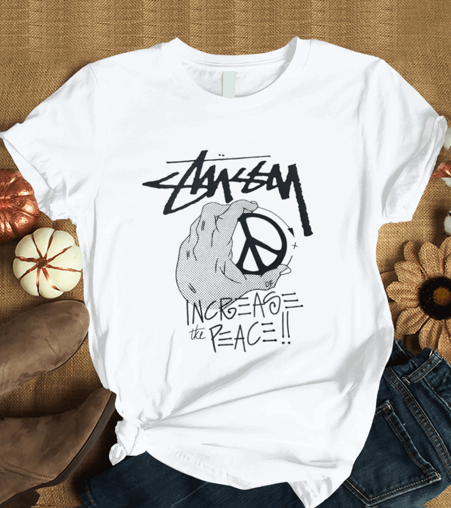 Stussy Increase The Peace Hand Holding Peace T-Shirt