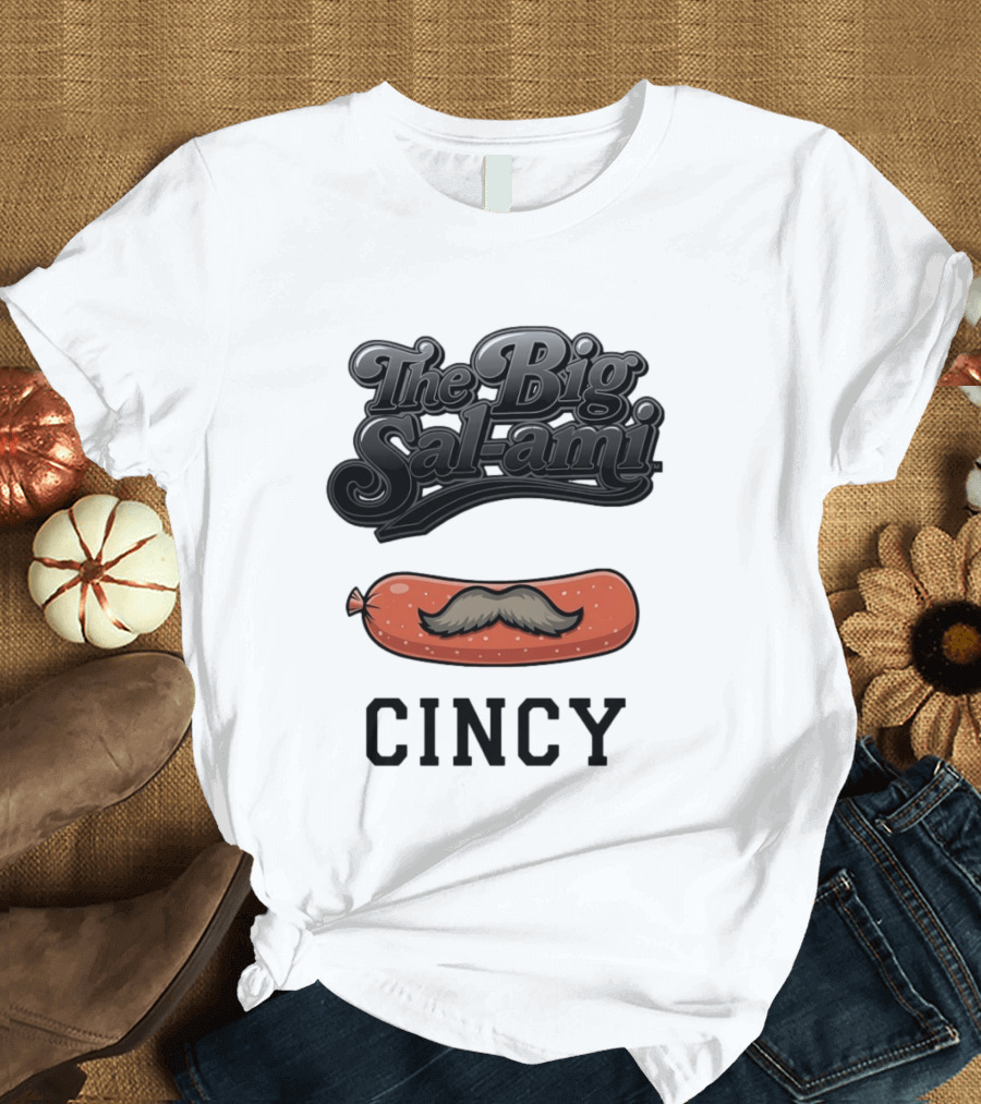 The Big Salami Cincy Mustache T-Shirt