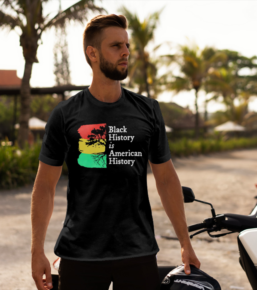 Black History Is American History Ghana Flag T-Shirt