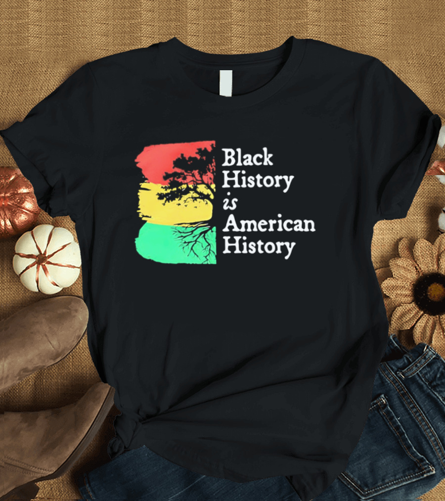Black History Is American History Ghana Flag T-Shirt