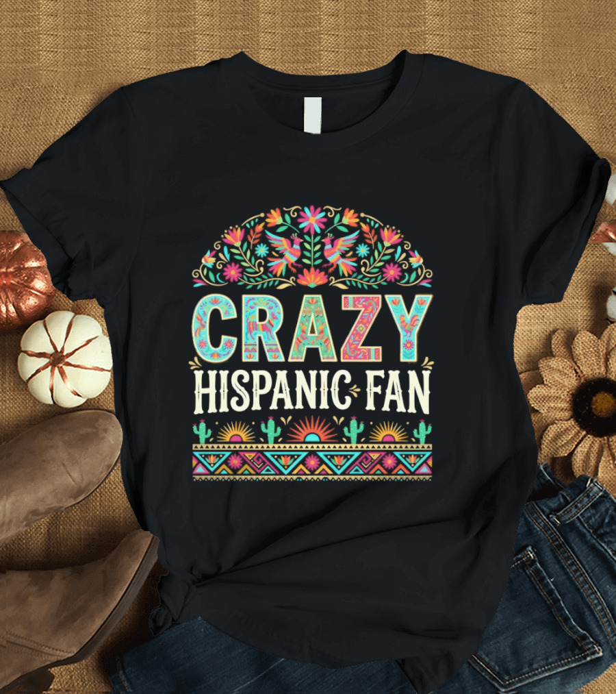 Crazy Hispanic Fan Spurs San Antonio Basketball Game Day 2026 Vibrant Celebration T-Shirt