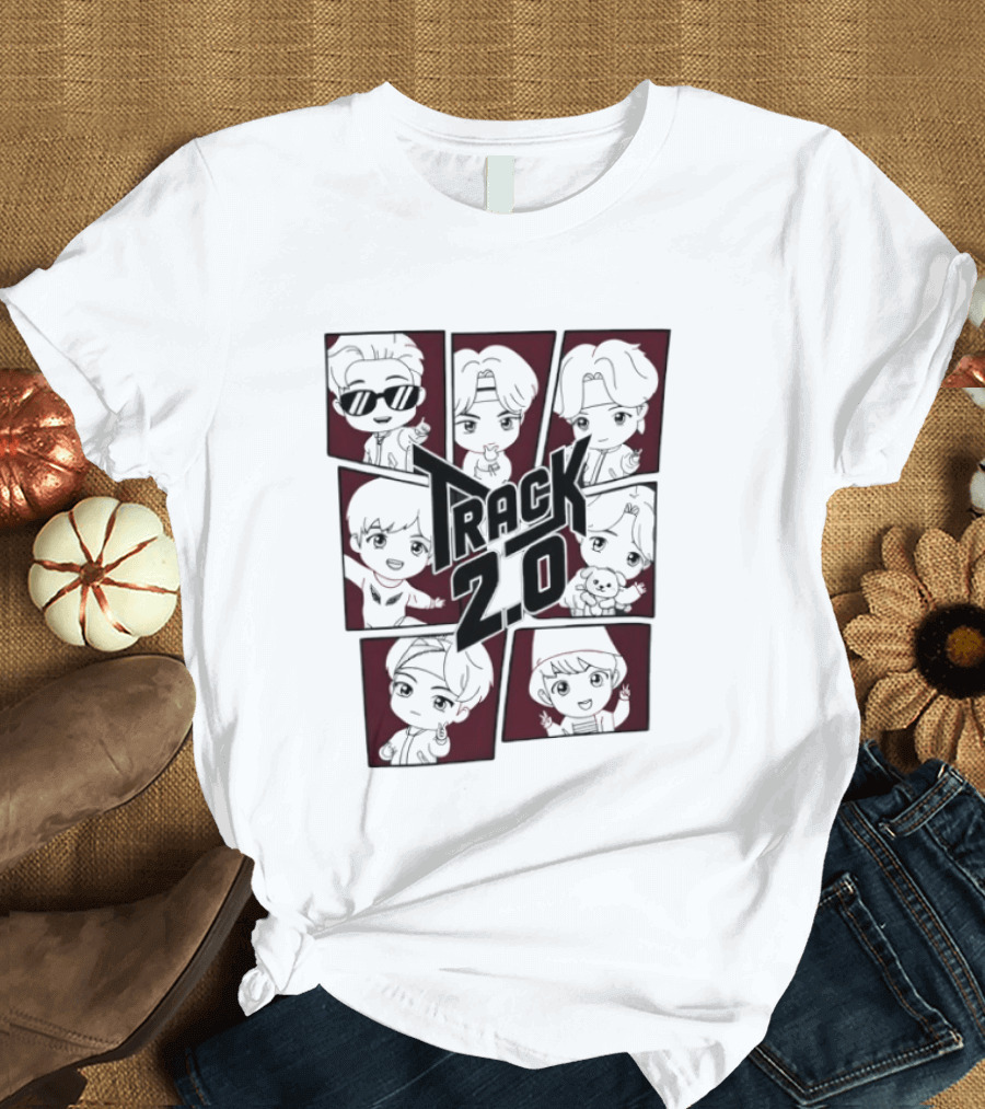 BTS Track 2.0 Chibi Kpop Cartoon T-Shirt