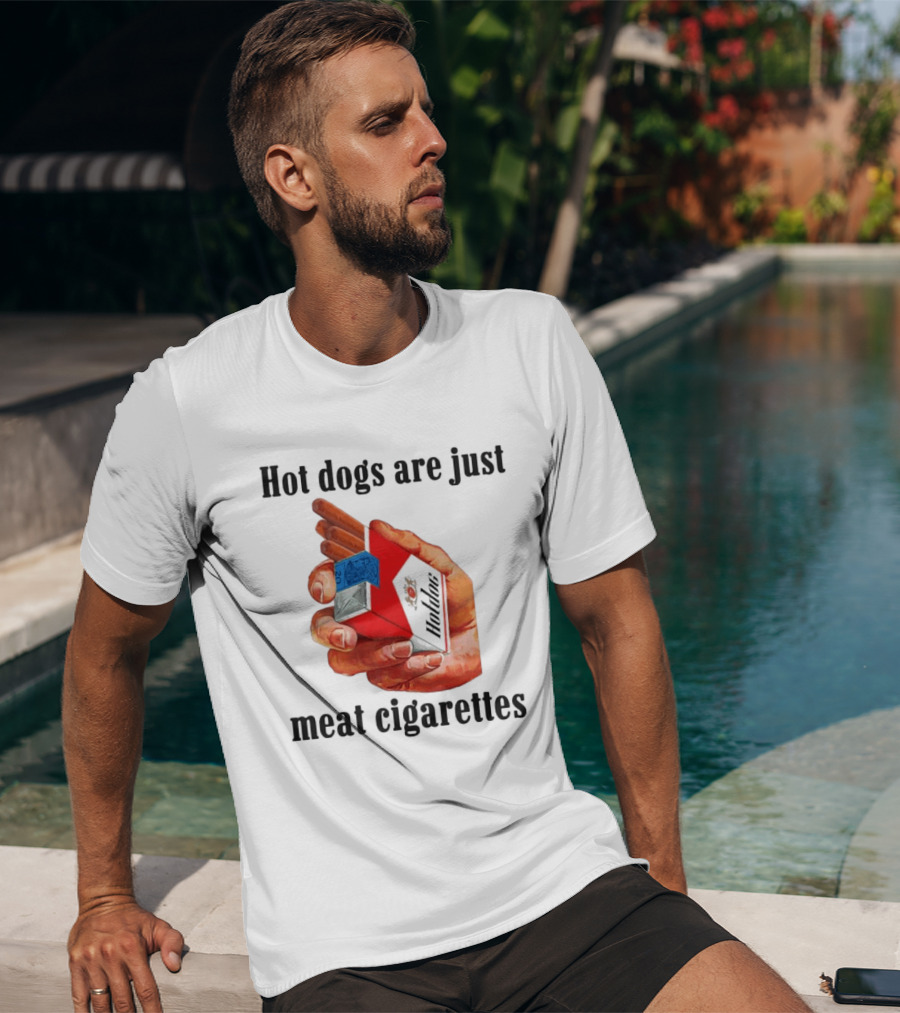 Hot Dogs Are Just Meat Cigarettes Parody Pack T-Shirt