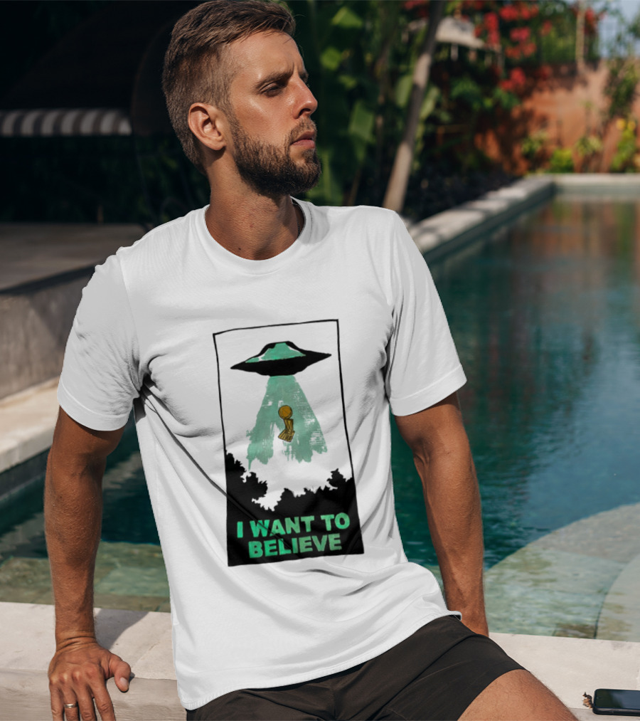 The X Files UFO I Want To Believe NBA Championship Trophy T-Shirt