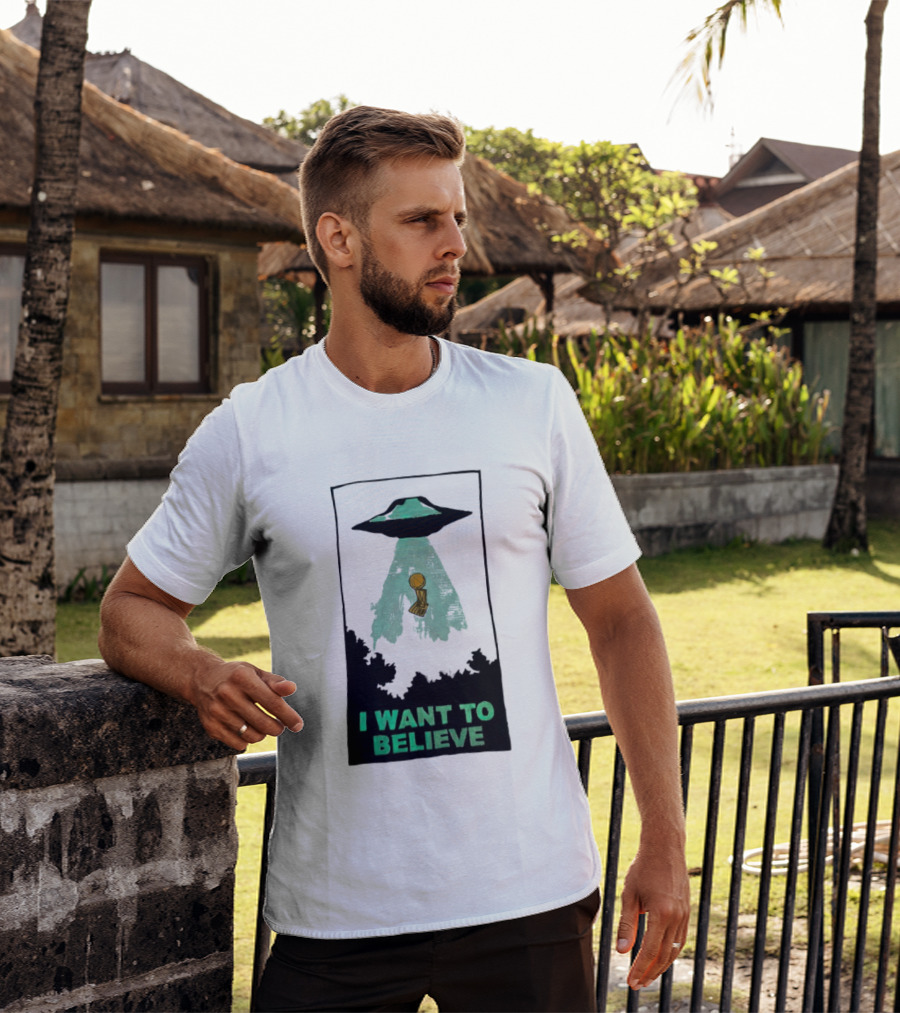 The X Files UFO I Want To Believe NBA Championship Trophy T-Shirt
