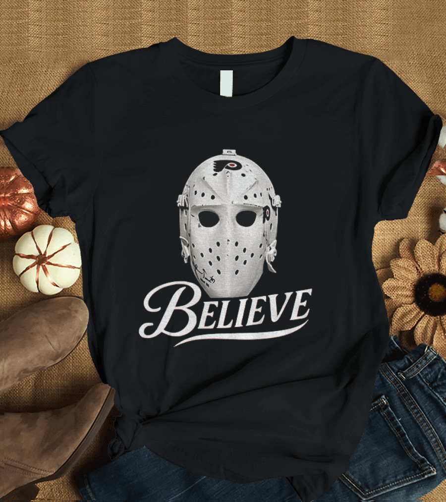 Believe Jason Voorhees Hockey Mask Philadelphia Flyers NHL 2026 T-Shirt