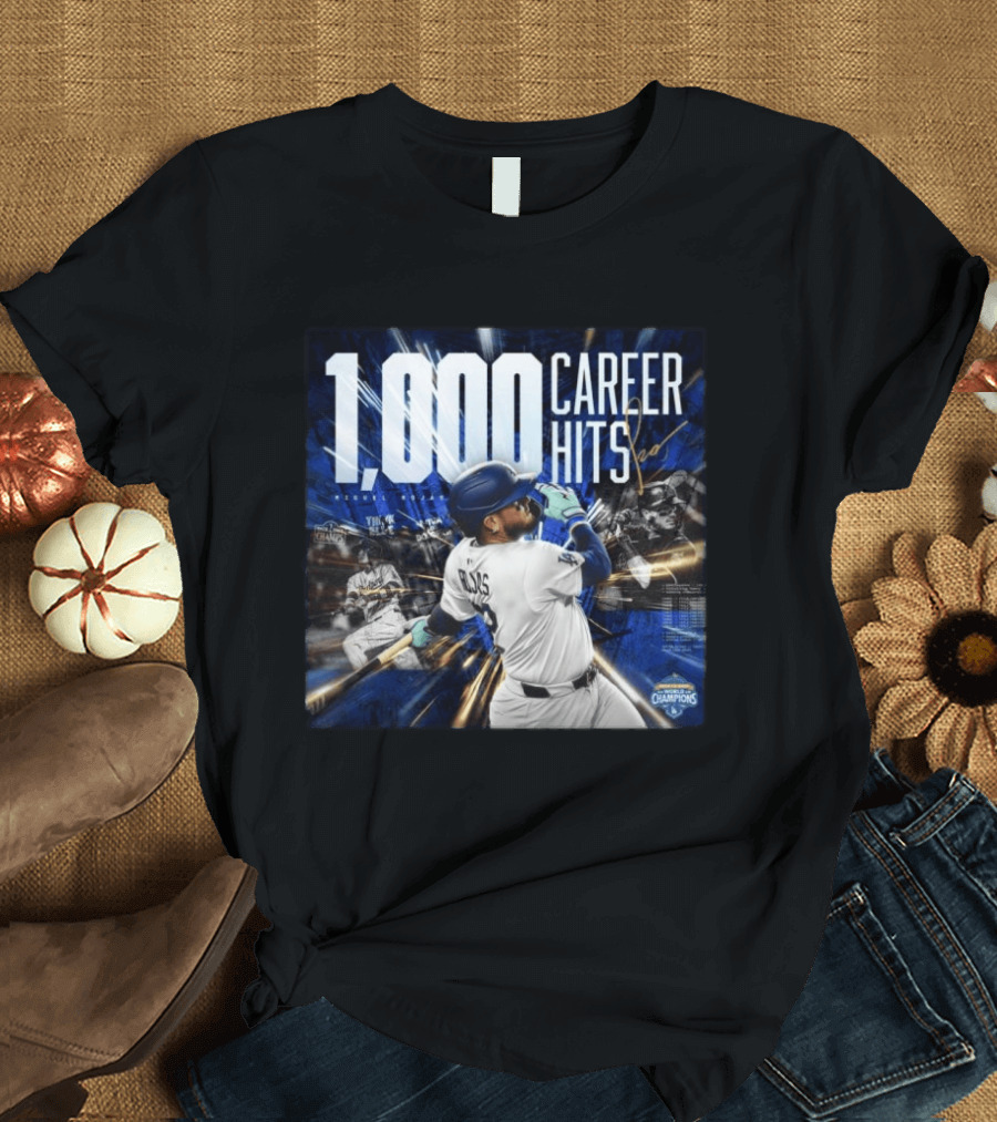 1000 Career Hits Dodgers MLB Champions Celebrating Milestone T-Shirt