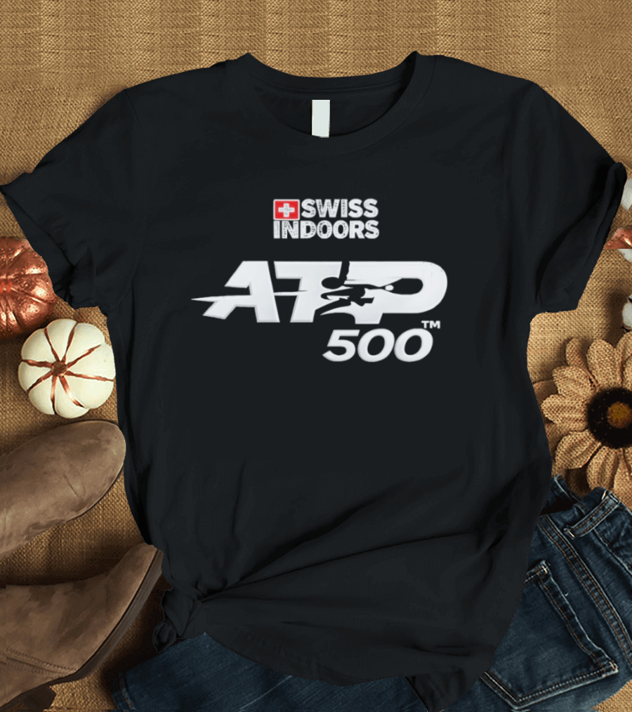 Swiss Indoors ATP 500 Tennis Tournament Logo With Swiss Cross T-Shirt
