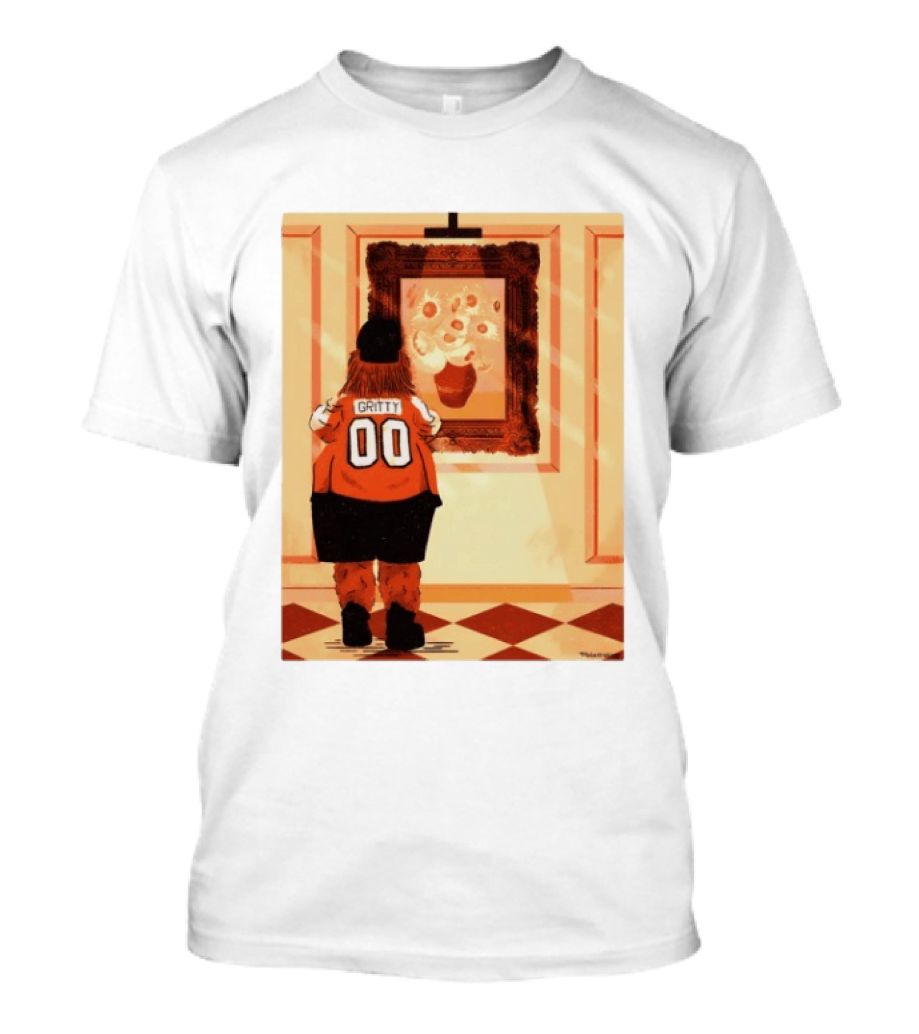 Gritty Philadelphia Flyers Meets Vincent Van Gogh Sunflowers Museum Exhibit T-Shirt