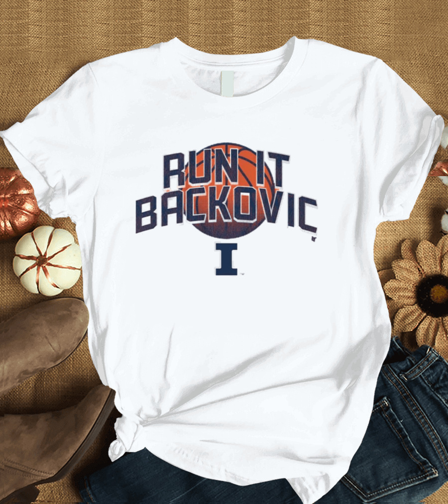 Illinois Basketball Run It Backovic Basketball I T-Shirt