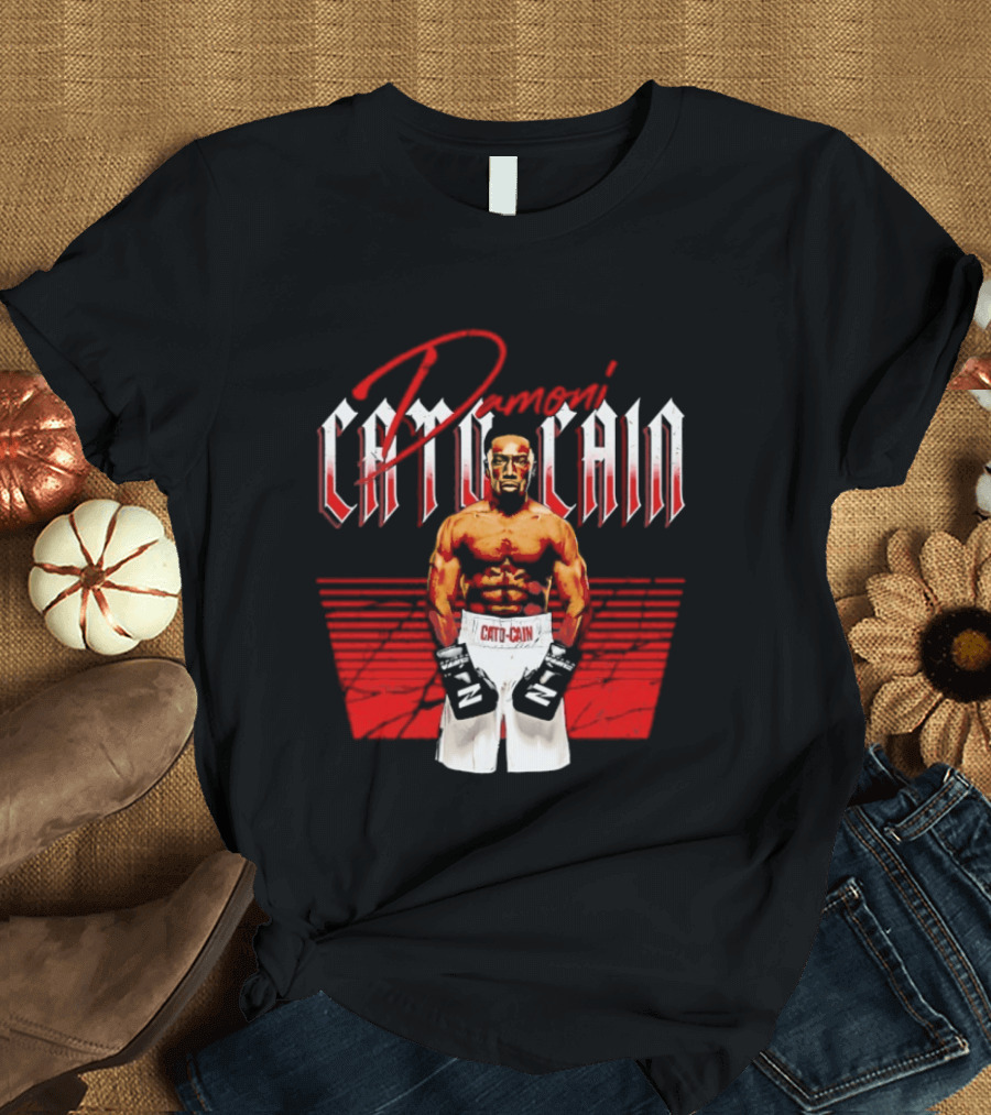 Damoni Cato Cain Boxing Fighter Zuffa Posed In Green Gloves T-Shirt