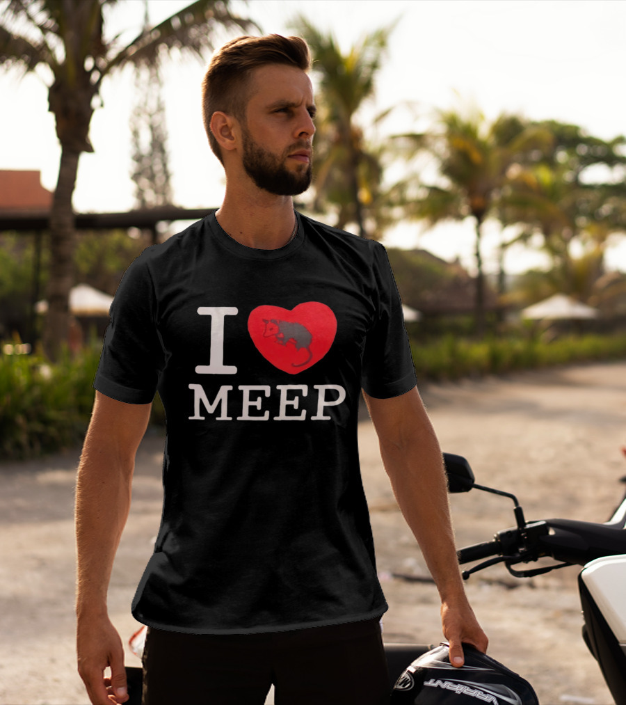 I Love Meep Red Heart Opossum T-Shirt