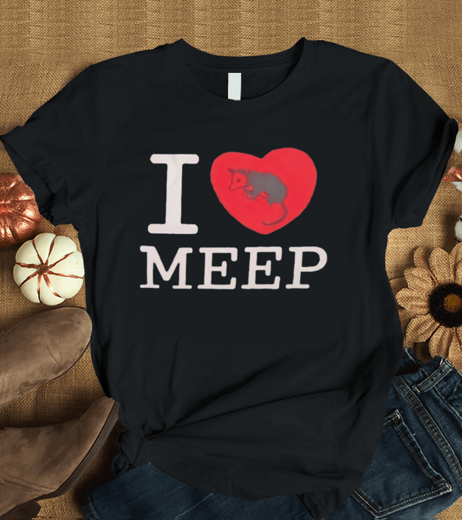 I Love Meep Red Heart Opossum T-Shirt