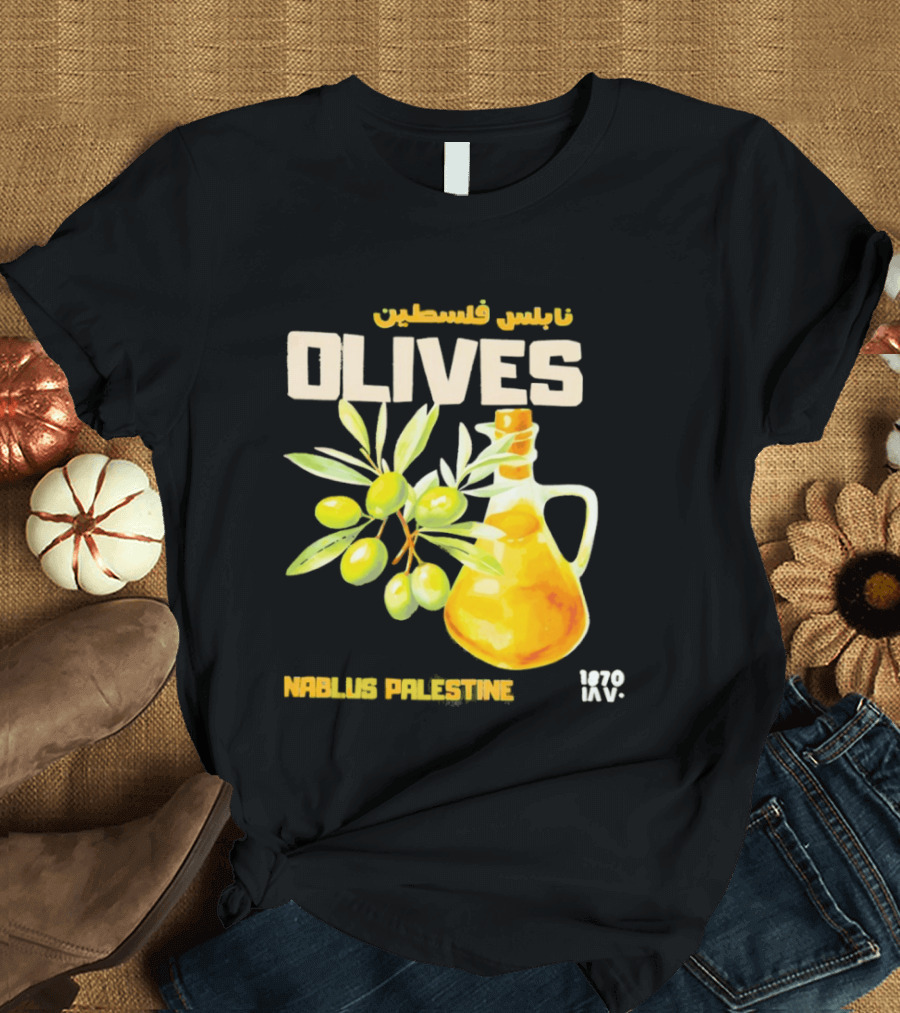 Nablus Palestine Olives 1870 Vintage Olive Oil Heritage T-Shirt