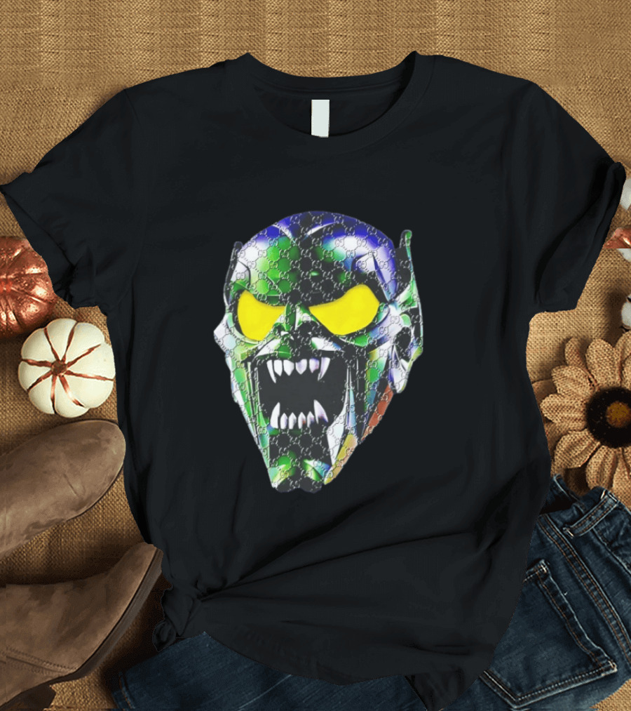 Spider Man Green Goblin Fierce Face With Distinct Texture T-Shirt
