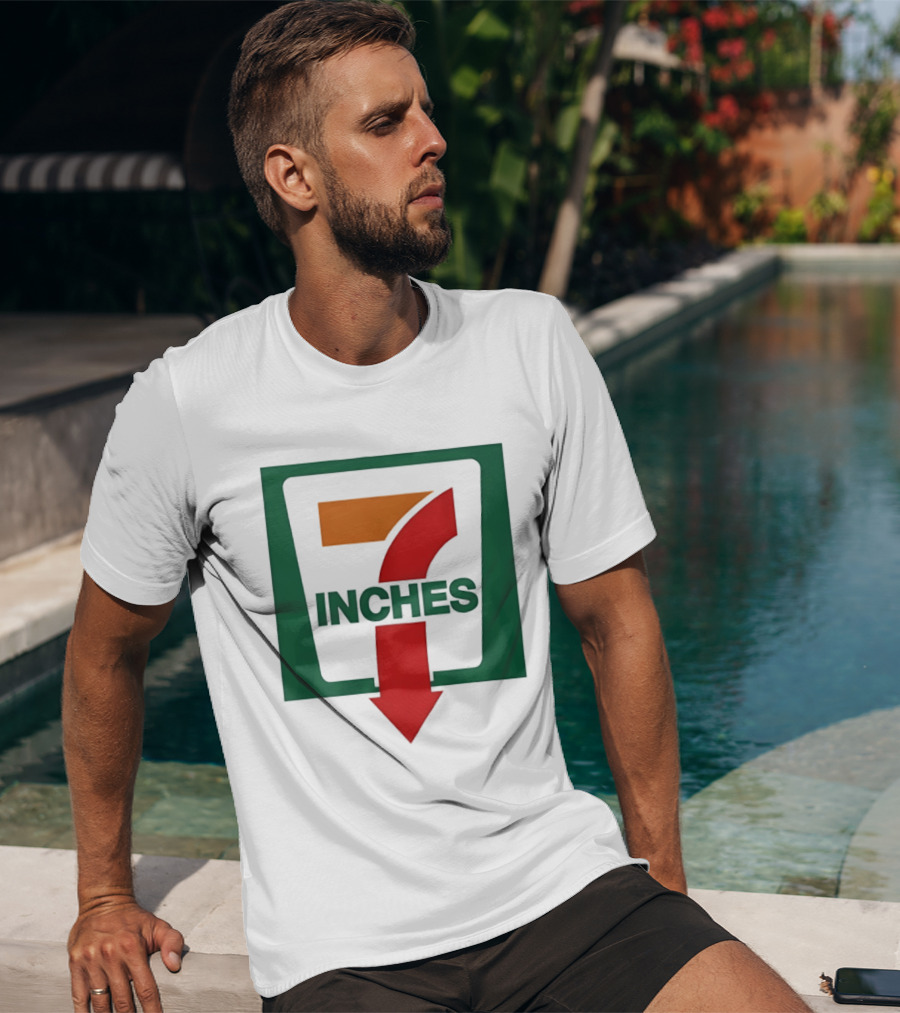 7 Inches Down Arrow Logo In Green And Red T-Shirt