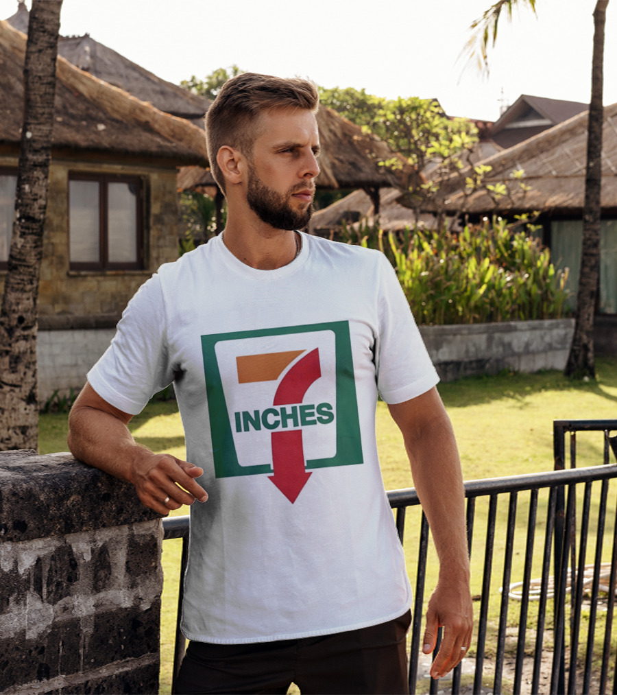 7 Inches Down Arrow Logo In Green And Red T-Shirt