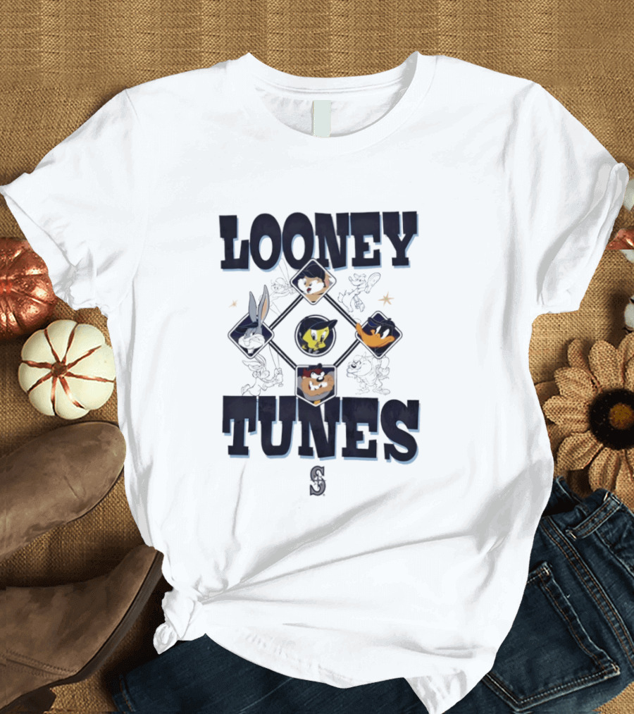 Seattle Mariners Looney Tunes Characters Collaboration T-Shirt