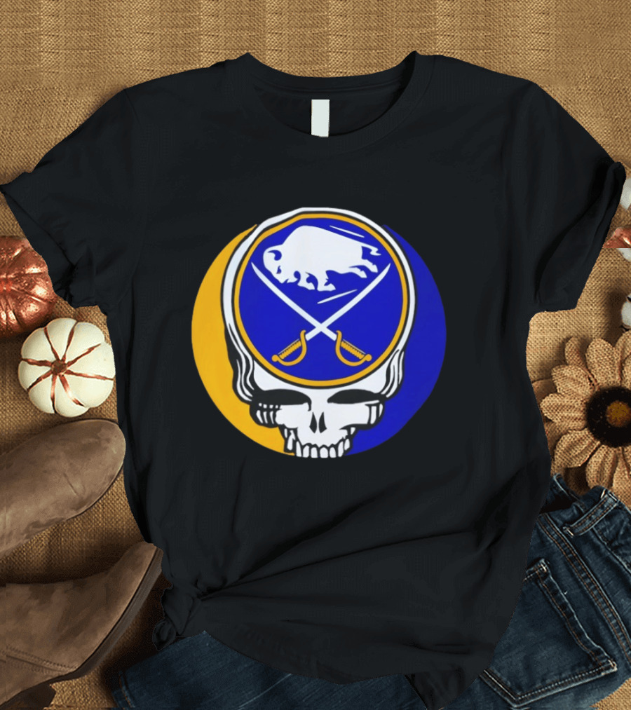 Buffalo Sabres Grateful Dead Steal Your Face Hockey 2026 Collaboration T-Shirt