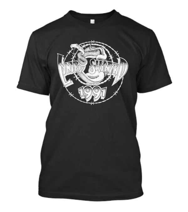 Lynyrd Skynyrd 1991 Barbed Wire Skull And Guns T-Shirt